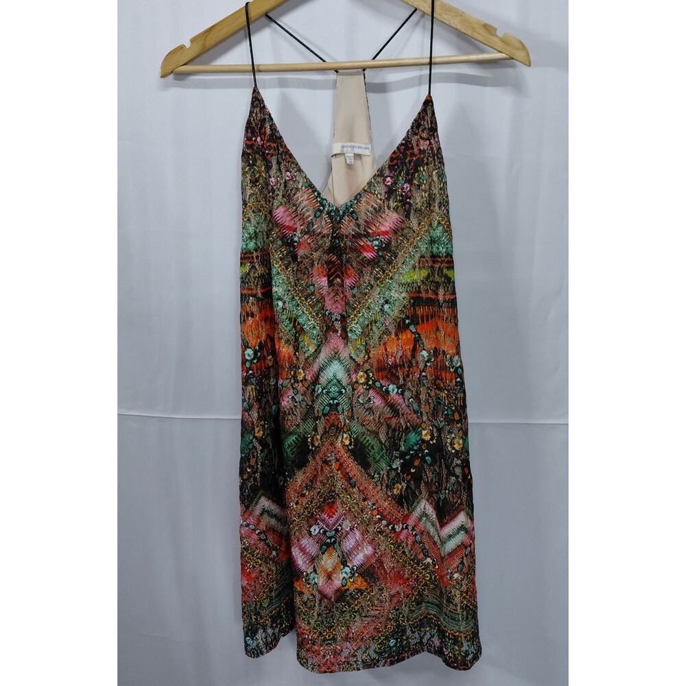 LAVENDER BROWN Made in USA Multicolor Dress Graphic Print Sleeveless Size XS